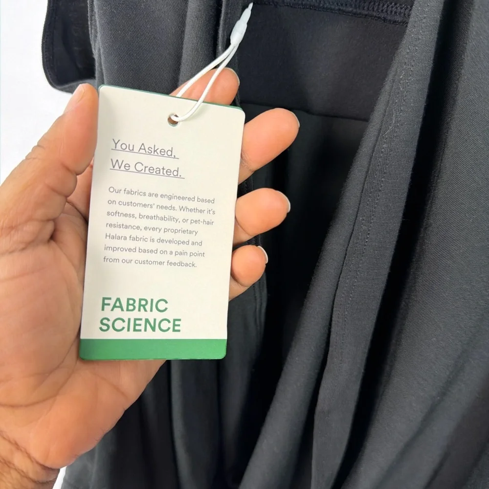 Halara Built In Bra Tank M Black Crisscross Back Flowy Draped Top NWT - Picture 10 of 12